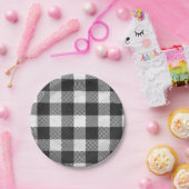 Assiettes En Carton à damiers Plaid Noir Et Blanc (Fête)