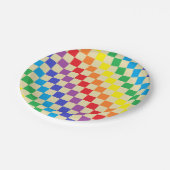 Assiettes En Carton à damiers Rainbow Beige (Angle)