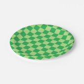 Assiettes En Carton à damiers vert (Angle)