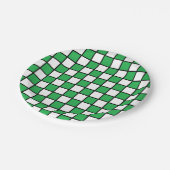 Assiettes En Carton à damiers vert et noir (Angle)