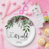 Assiettes En Carton À feuillage persistant bébé il fait froid dehors (Fête)