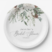 Assiettes En Carton À feuillage persistant et élégante douche nuptiale (Devant)
