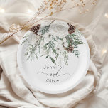 Assiettes En Carton À feuillage persistant hiver festif mariage élégan<br><div class="desc">À feuillage persistant hiver festif élégant mariage Plaques en papier Correspondance articles disponibles.</div>