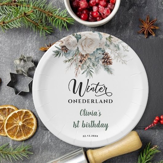 Assiettes En Carton À feuillage persistant hiver Onederland Premier an