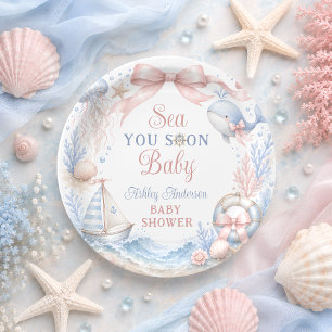 Assiettes En Carton À la mer bientôt bébé Shower de bébé côtier