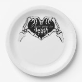 Assiettes En Carton À la mort - Squelette Coeur main (Devant)