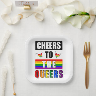 Assiettes En Carton À la santé des Queers Célébration Gay Arc-en-ciel
