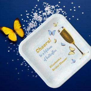 Assiettes En Carton À la vie de papillons Enterrement de vie de jeune 
