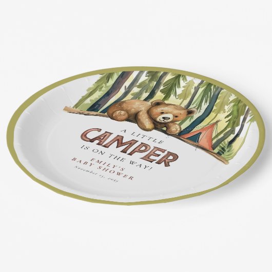 Assiettes En Carton A Little Camper Forest Baby Shower (Angle)