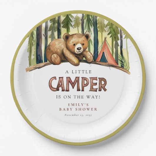 Assiettes En Carton A Little Camper Forest Baby Shower (Devant)