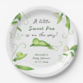 Assiettes En Carton A Little Sweet Pea Is On The Way Baby Shower (Devant)