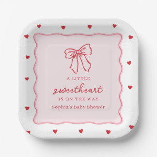 Assiettes En Carton A Little Sweetheart Valentine's Baby Shower