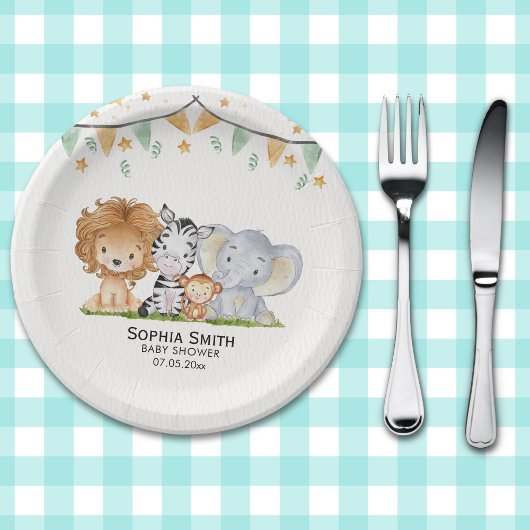 Assiettes En Carton A Little Wild One Safari Animals