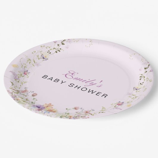 Assiettes En Carton A Little Wildflower Baby Shower (Angle)