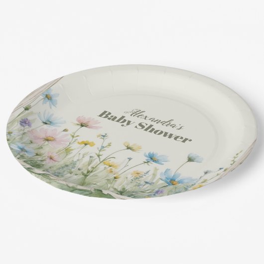 Assiettes En Carton A Little Wildflower Girl Baby Shower (Angle)