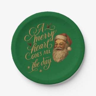 Assiettes En Carton A merry heart goes all the day Santa