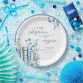 Assiettes En Carton A New Chapter Blue Baby Shower (Fête)