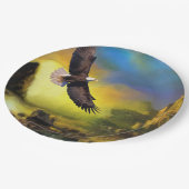 Assiettes En Carton A Patriotic Design with Bald Eagle Flying (Angle)