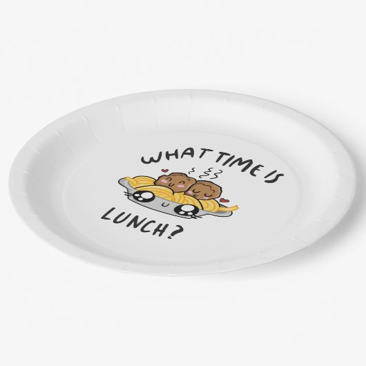 Assiettes En Carton À Quelle Heure Est Le Déjeuner (Angle)