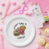 Assiettes En Carton À quelle heure est le déjeuner (Fête)