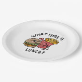 Assiettes En Carton À quelle heure est le déjeuner (Angle)