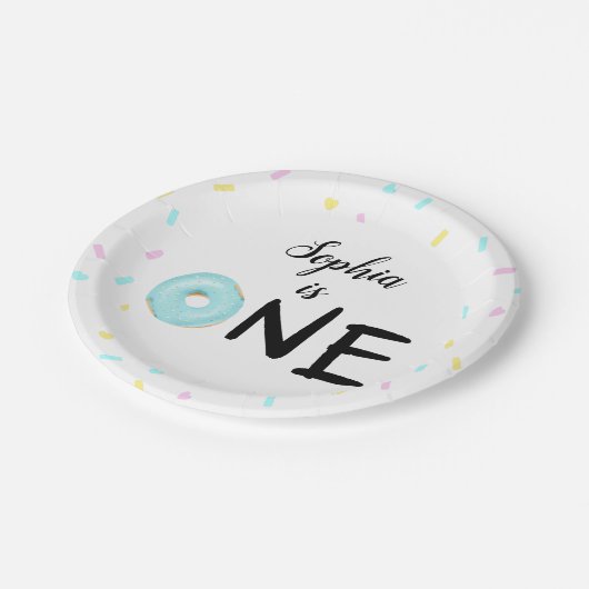 Assiettes En Carton Ă?re partie de beignet d'anniversaire d'enfants (Angle)