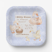 Assiettes En Carton A Silly goose Blue baby shower (Recto)