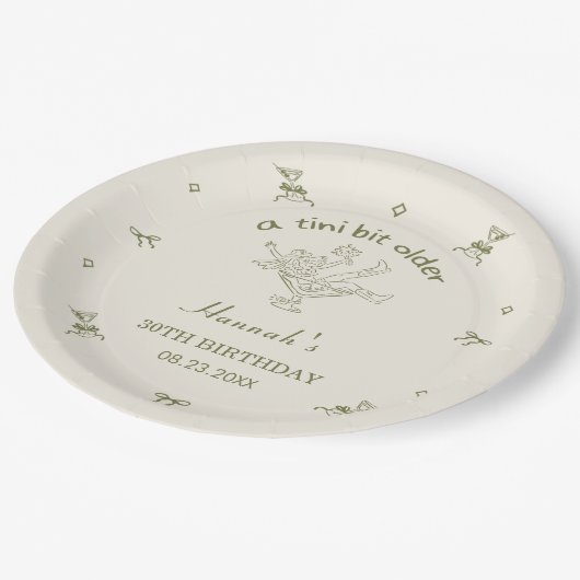 Assiettes En Carton A Tini Bit Older Espresso Martini Bow Birthday (Angle)