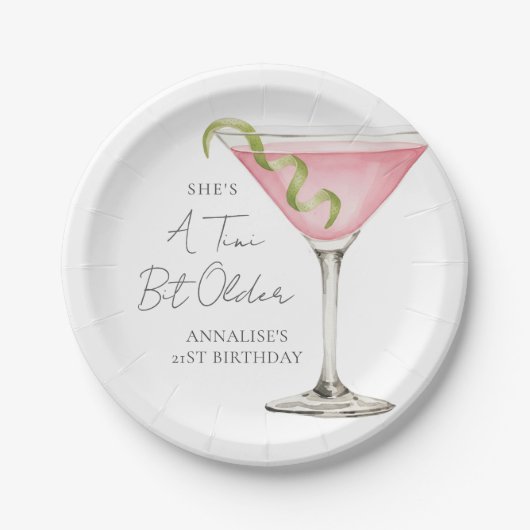 Assiettes En Carton A Tini Bit Older Martini Birthday (Devant)