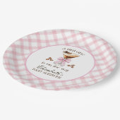 Assiettes En Carton A Tini One Espresso Martini Pink Bow Baby Shower (Angle)