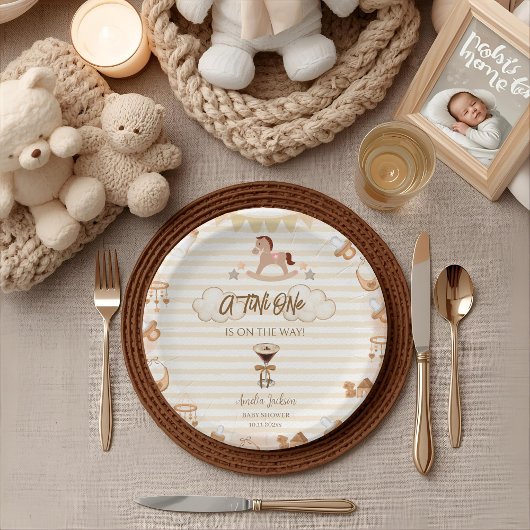 Assiettes En Carton A Tini One On The Way Espresso Martini Baby Shower