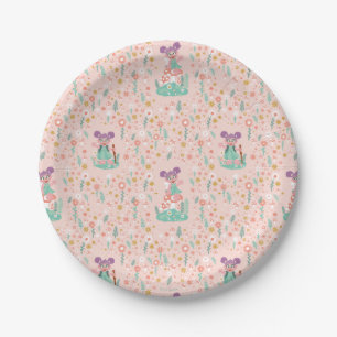 Assiettes En Carton Abby Cadabby   Motif de fleurs de bois