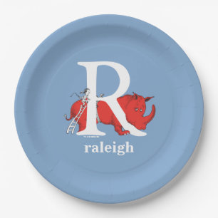 Assiettes En Carton ABC du Dr Seuss : Lettre R - Blanc   Ajouter Votre