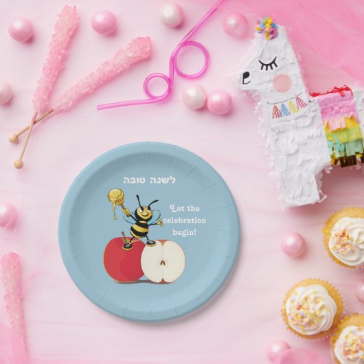 Assiettes En Carton Abeille Apple Rosh HaShana (Fête)
