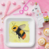 Assiettes En Carton Abeille aquarelle (Fête)