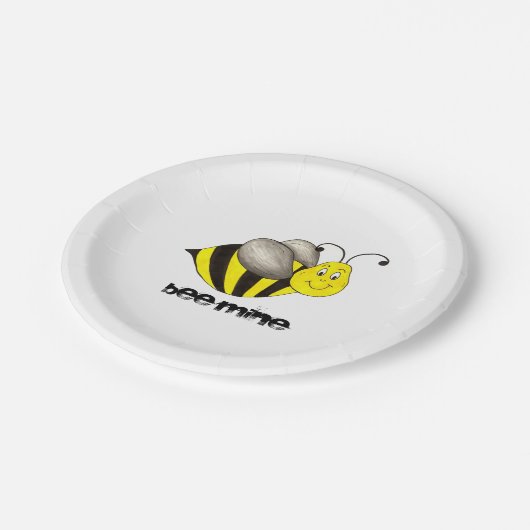 Assiettes En Carton Abeille (Be) Mine Saint Valentin Amour Bumblebee P (Angle)