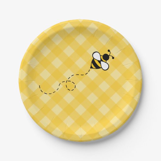 Assiettes En Carton Abeille de miel d'été BBQ Plaques papier (Devant)