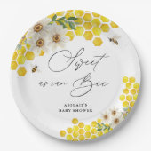 Assiettes En Carton Abeille de miel et marguerites doux comme peut êtr (Devant)