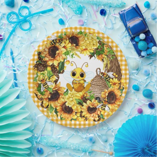 Assiettes En Carton Abeille du pays (Fête)