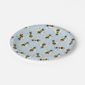 Assiettes En Carton Abeille Illustration Bleu Motif Plaque papier (Angle)