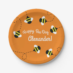 Assiettes En Carton Abeille Jour 1er Plaques d'anniversaire