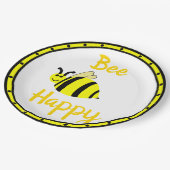 Assiettes En Carton Abeille Joyeuse Bumble Jaune Bee (Angle)