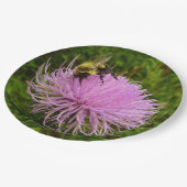 Assiettes En Carton Abeille sur la nature de la fleur de chardon (Angle)