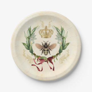 Assiettes En Carton Abeille Vintage botanique moderne