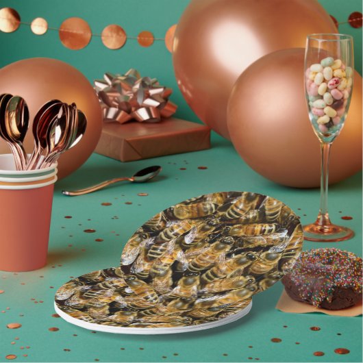 Assiettes En Carton Abeilles (Multi)