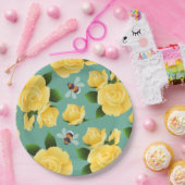 Assiettes En Carton Abeilles Et Roses (Fête)