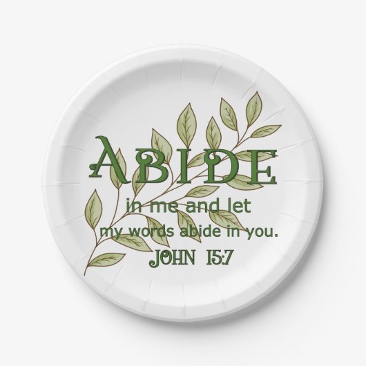 Assiettes En Carton Abide En Moi Christian  (Devant)