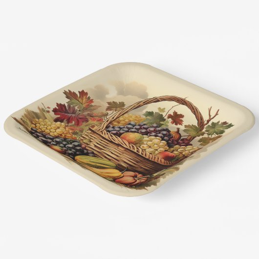 Assiettes En Carton Abondance de l'automne : Fête abondante (Angulaire)