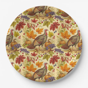 Assiettes En Carton Abondance de Thanksgiving