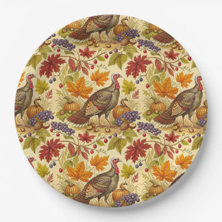 Assiettes En Carton Abondance de Thanksgiving